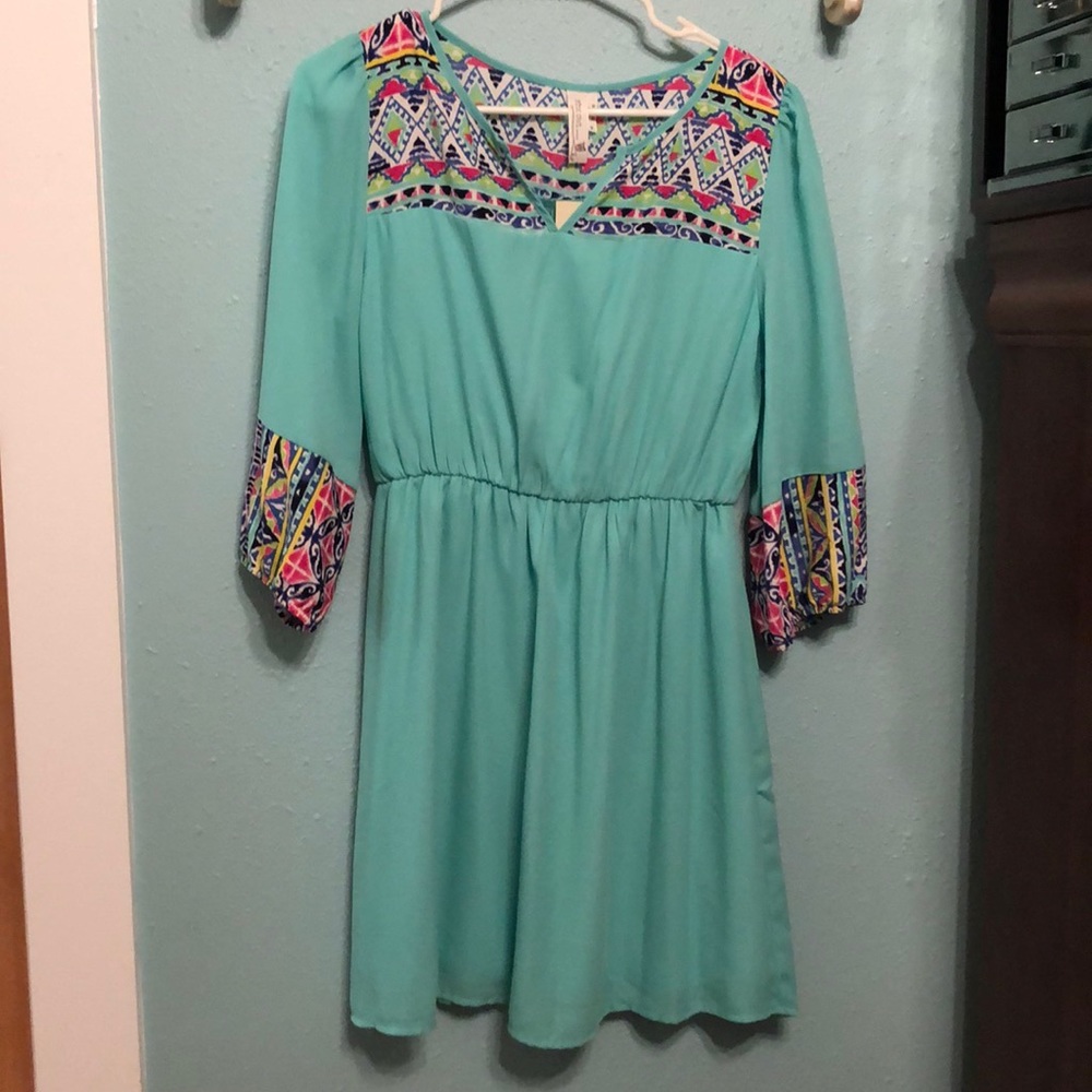 Turquoise Pink Owl dress